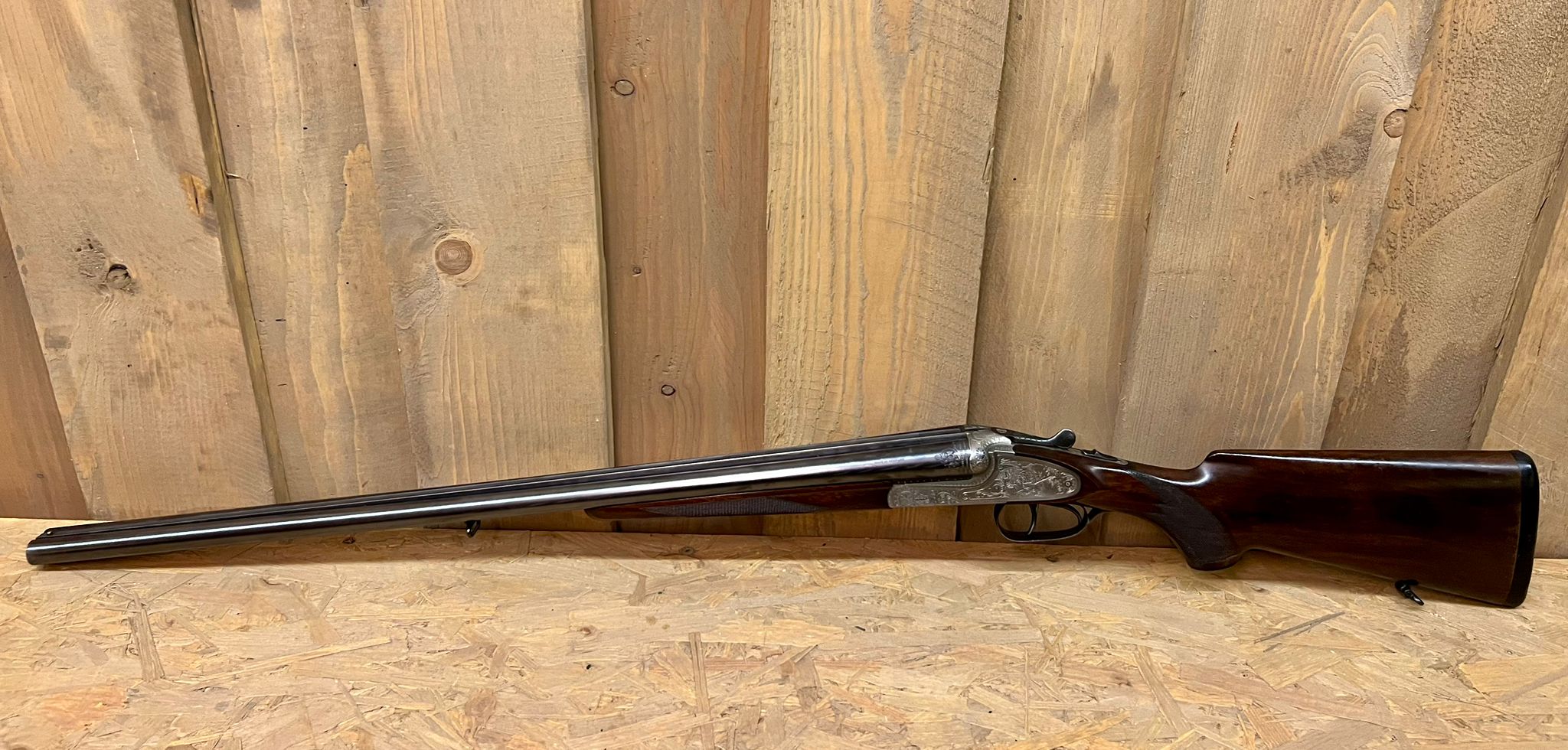 Simson side-by-side shotgun is chambered in 16 Gauge (2¾")