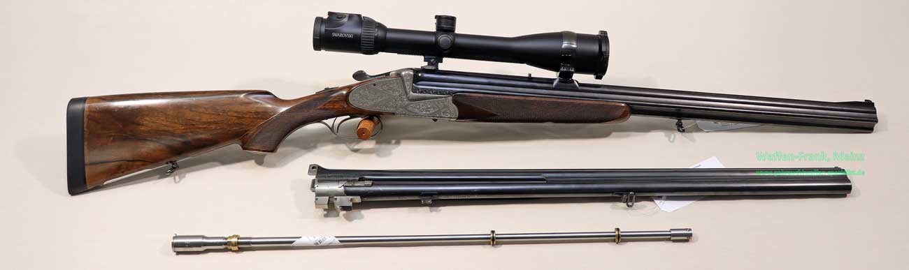Winkler “Super Deluxe” Drilling Combination Gun 12 Gauge 2¾" / 7x65R / .22 WMR (.22 Winchester Magnum Rimfire) with Interchangeable Barrel Set and Insert Barrel - Image 2